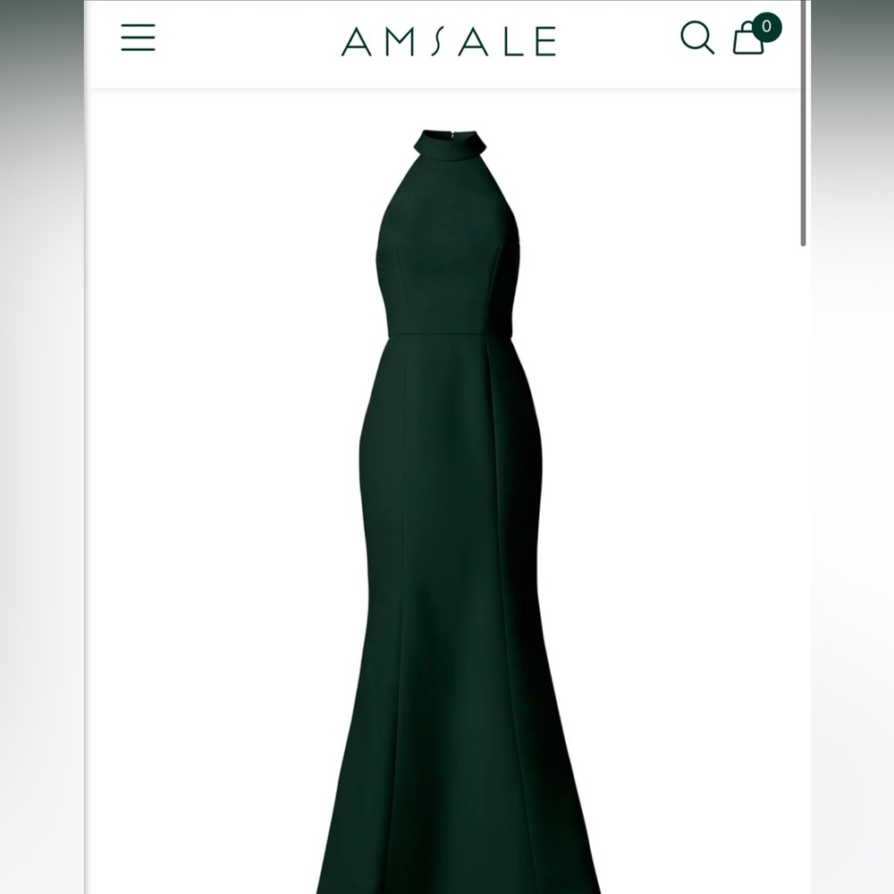 Amsale bridesmaid dress AUSTIN Dress in Hunter